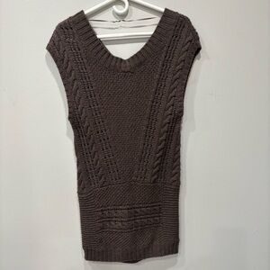 Free People Wool Alpaca Blend Cable Knit Mini Dress Women’s Size Small